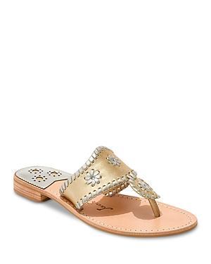 Jack Rogers Jacks Leather Flat Thong Sandals Product Image