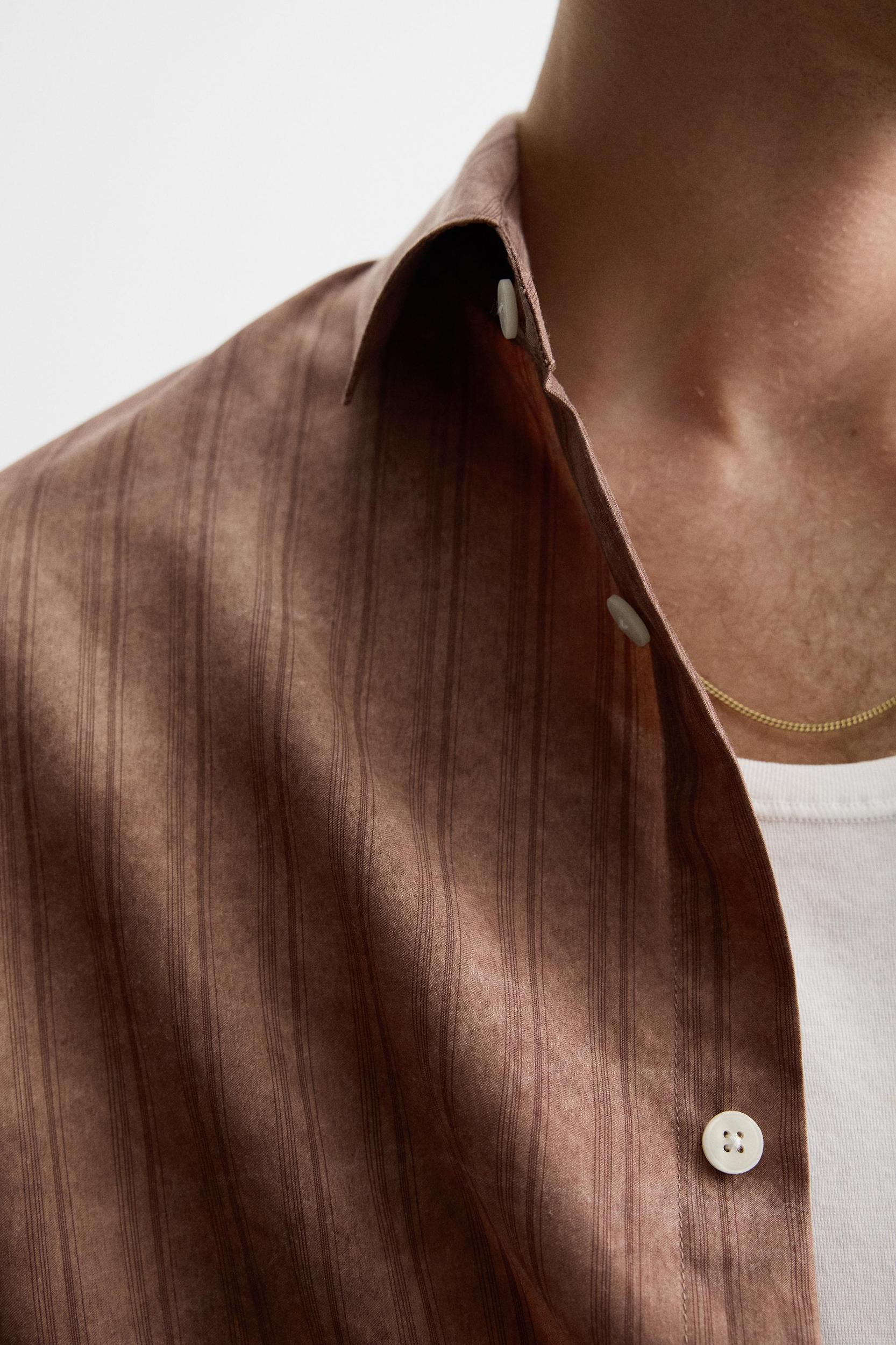 WASHED EFFECT STRIPED SHIRT Product Image