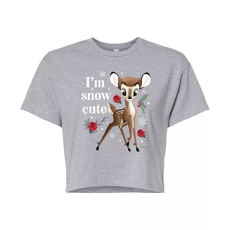 Disney's Bambi Women's I'm Snow Cute Cropped Tee, Girl's, Size: Large, Black Product Image