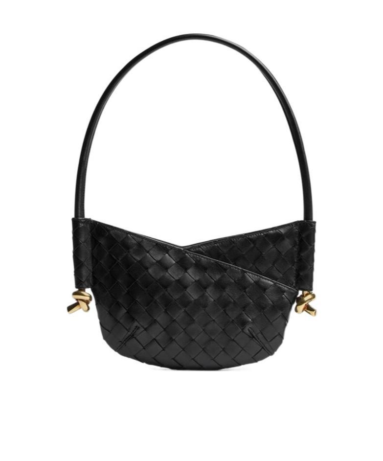 BOTTEGA VENETA Mini Solstice Leather Shoulder Bag In Black Product Image