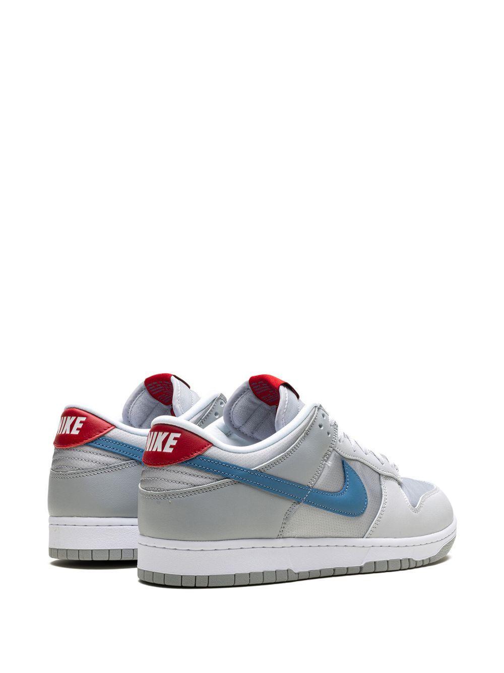 NIKE Dunk Low Mesh And Leather Sneakers In Mtlc Silver/aegean Storm-neutral Grey-flt Silver-g Product Image