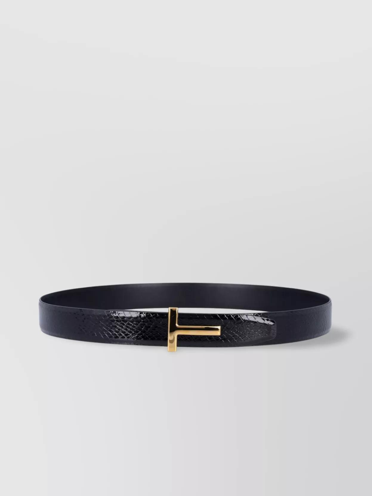 TOM FORD T-buckle Reversible Belt In Black Product Image