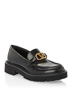 VLogo Medallion Leather Loafers Product Image