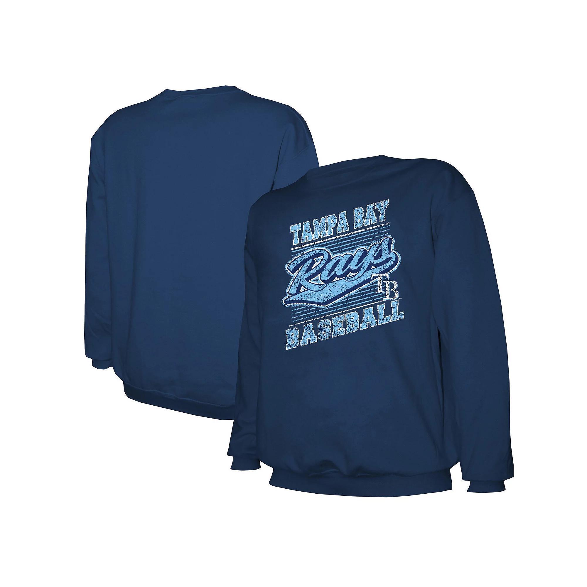 Men's Stitches Navy Tampa Bay Rays Pullover Sweatshirt,  Product Image