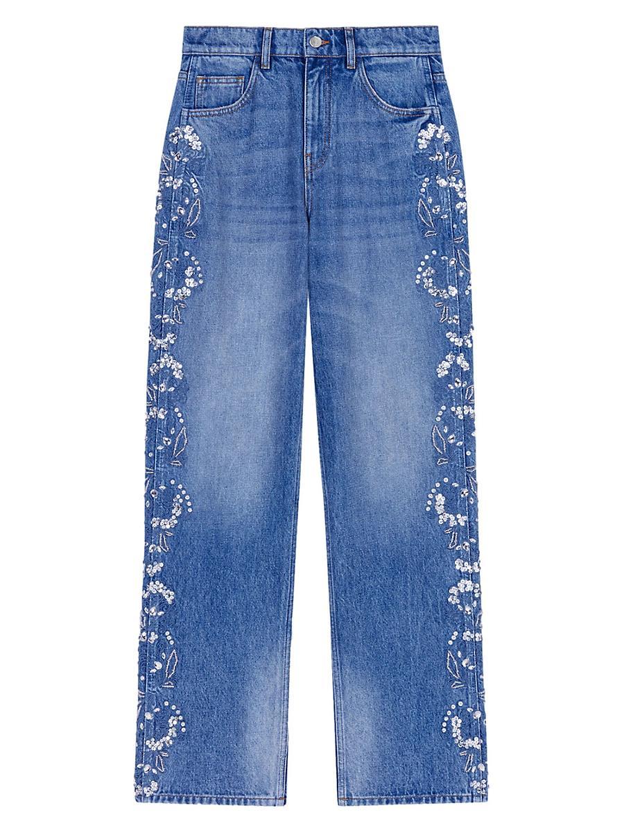 Womens Embroidered Jeans Product Image