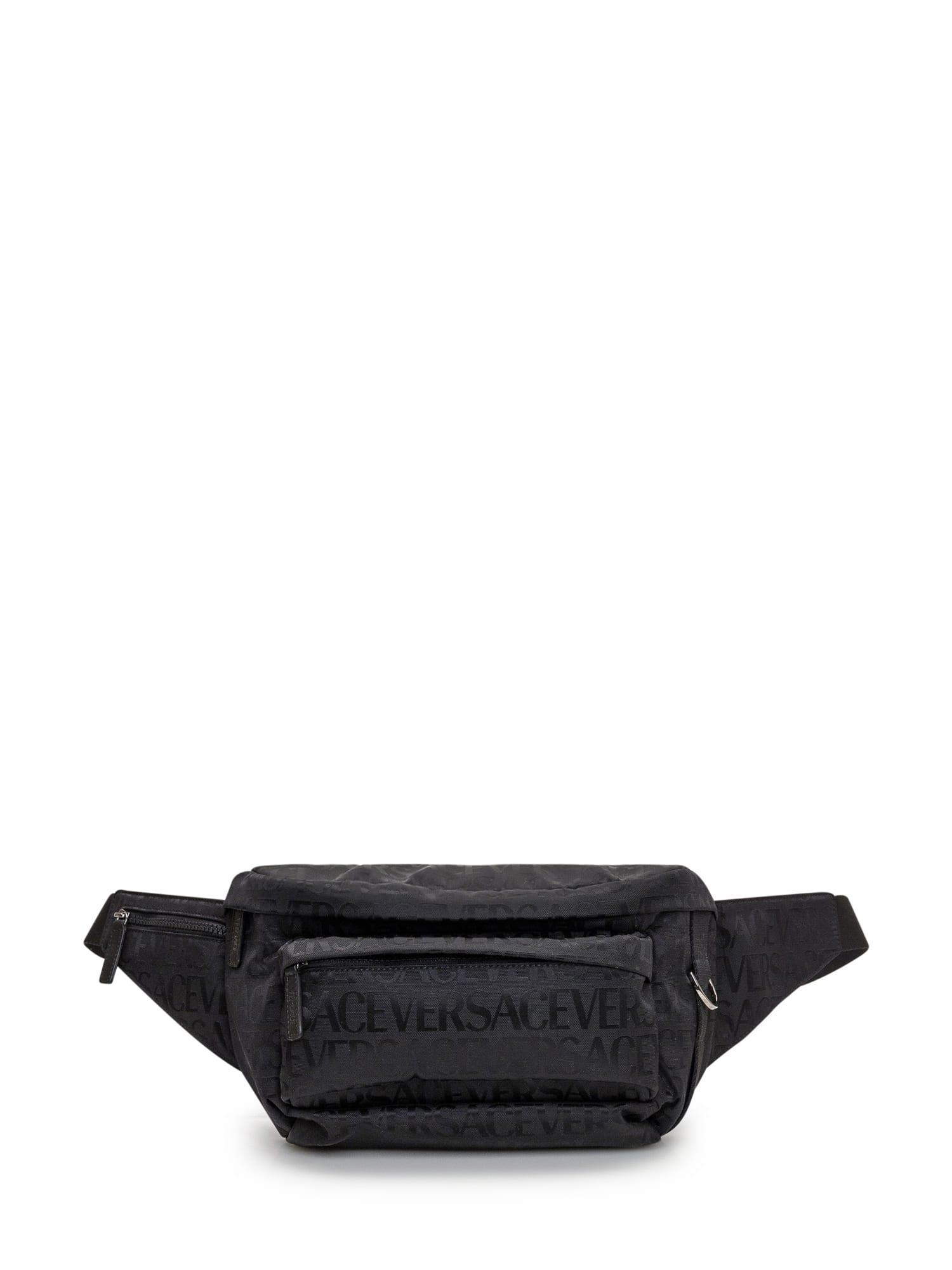 VERSACE Belt Bag With Logo In Black Product Image