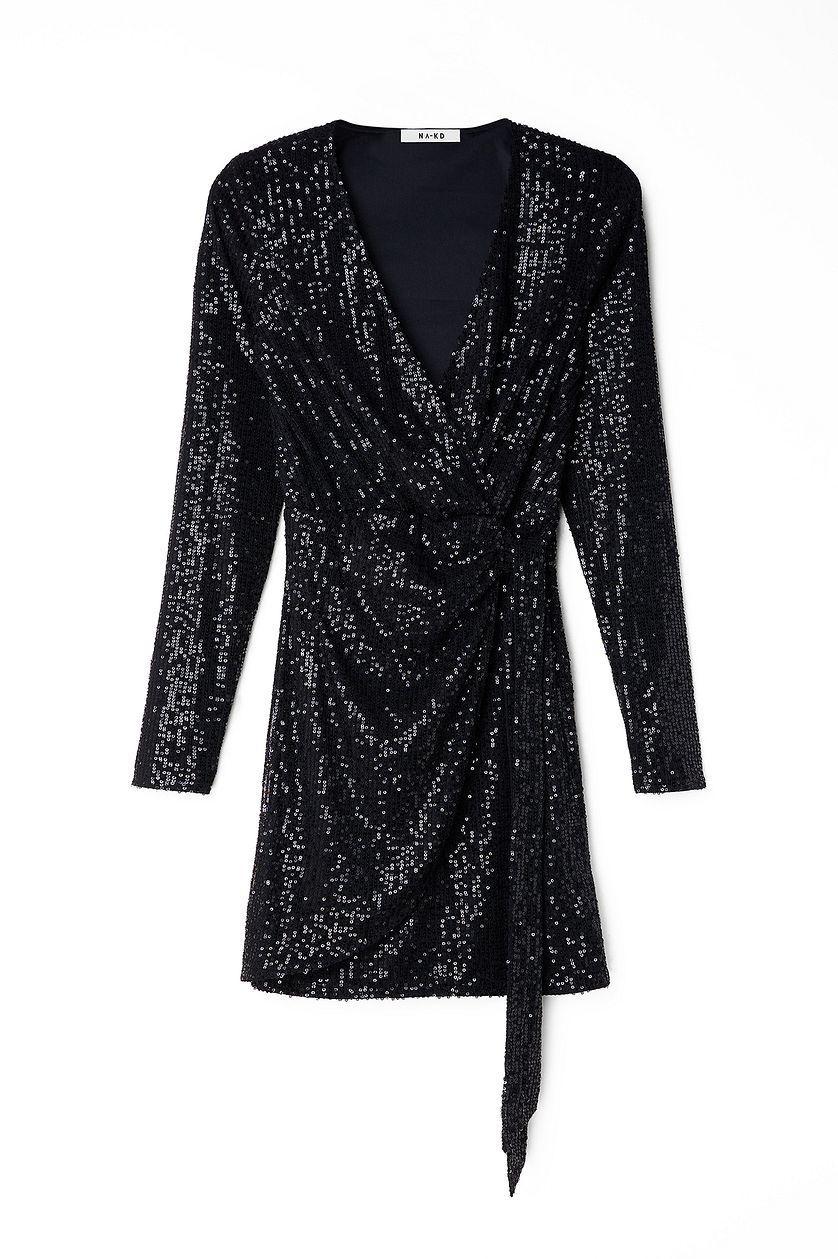 Wrap Sequin Mini Dress Product Image
