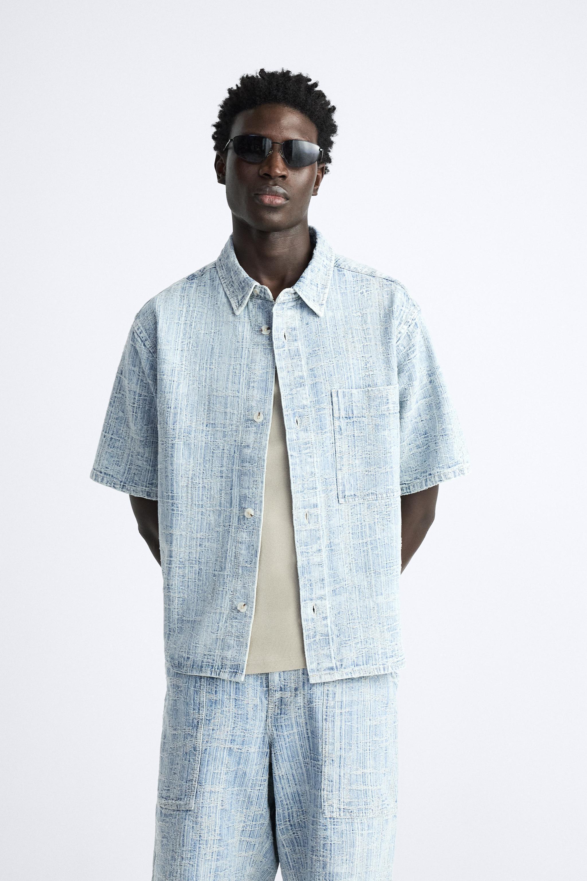 JACQUARD DENIM SHIRT Product Image