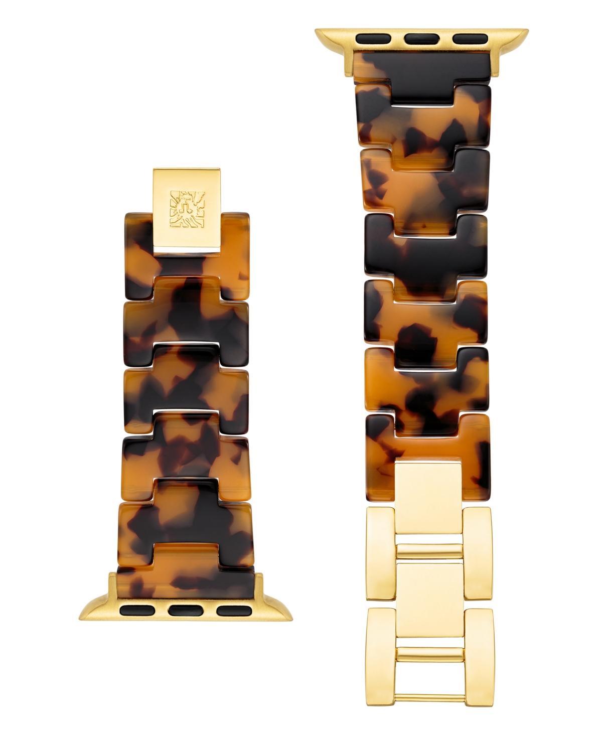 Anne Klein Womens Tortoise Acetate and Gold-Tone Alloy Bracelet Compatible with 38/40/41mm Apple Watch - Tortoise Product Image