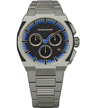 Salvatore Ferragamo Mens Ferragamo Supreme Chrono Stainless Steel Watch Product Image