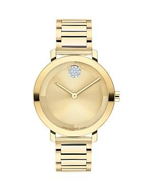 Movado Bold Womens Evolution 2.0 Quartz Analog Off White Leather Strap Watch Product Image