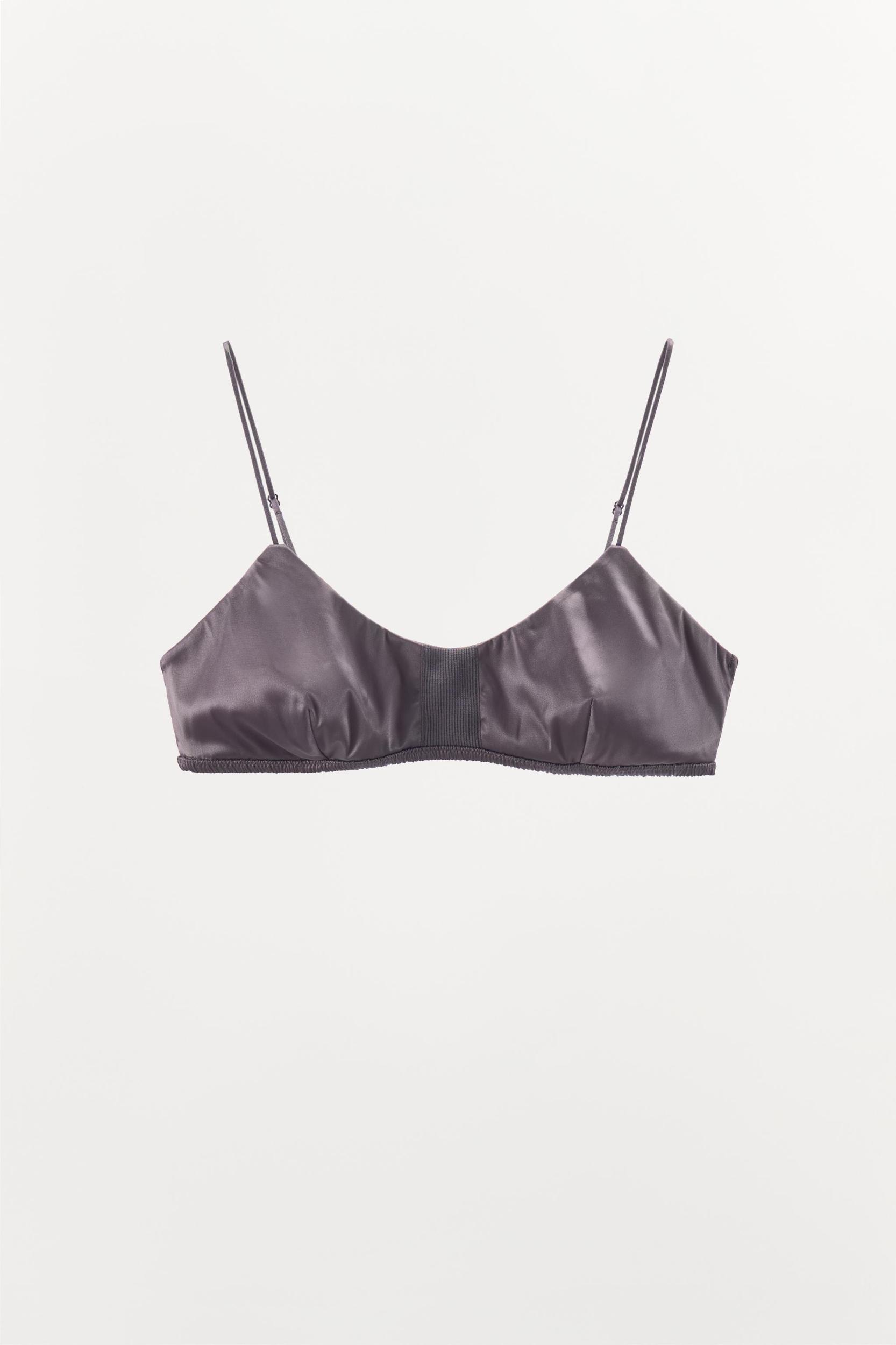SATIN RIBBED BRALETTE Product Image