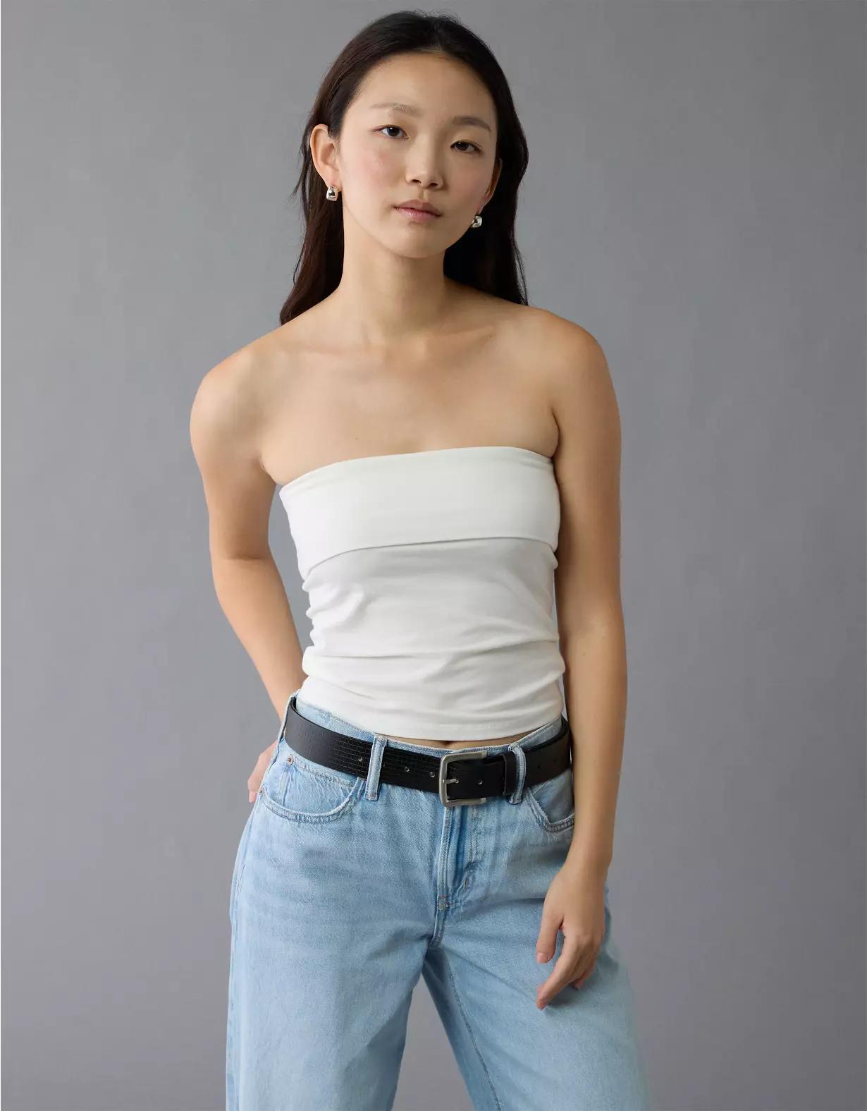 AE It Knit Foldover Tube Top Product Image