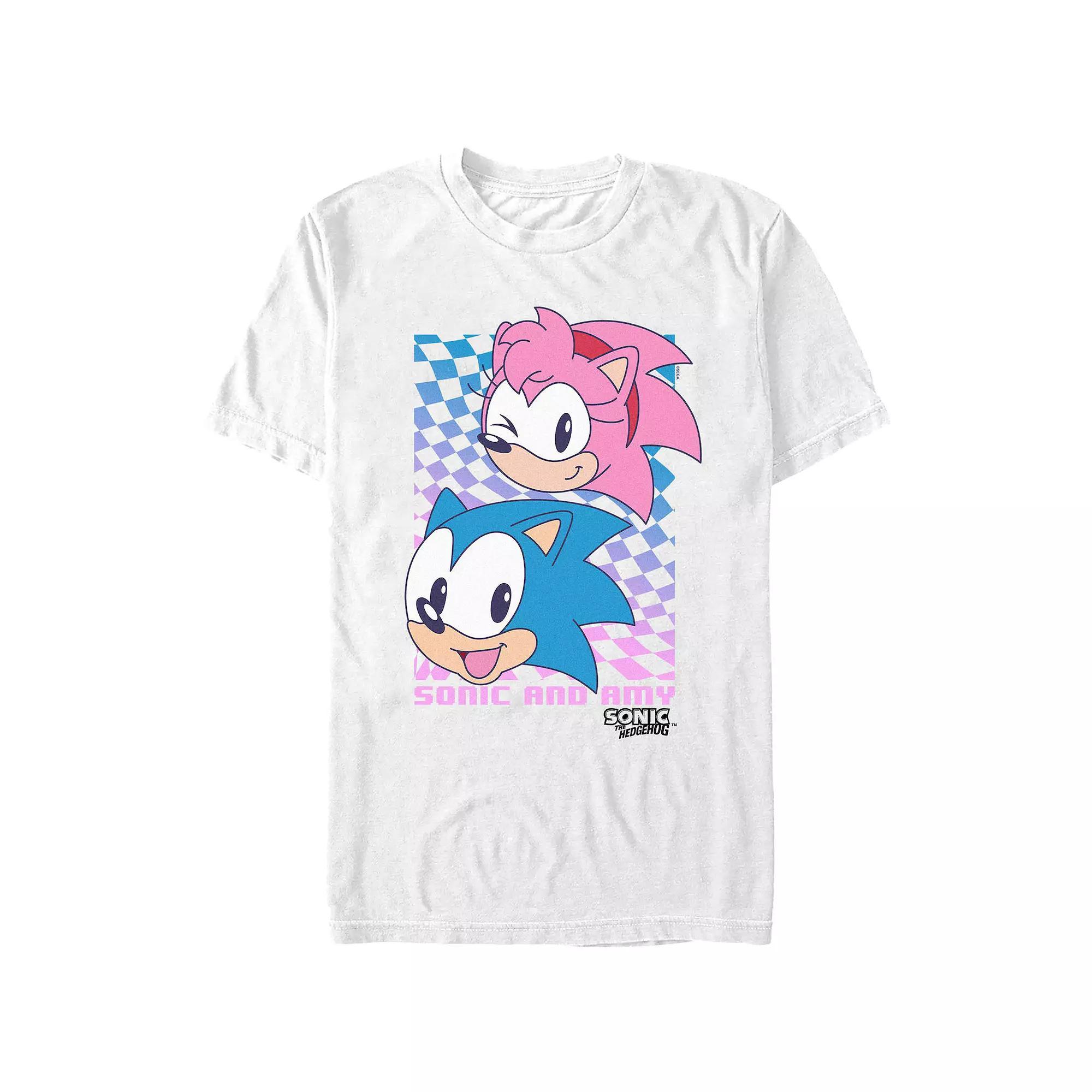 Men's Sonic The Hedgehog Sonic And Amy Graphic Tee, Size: XS, White Product Image