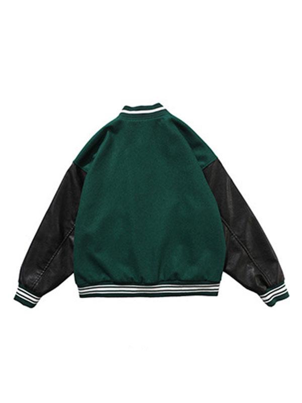 Men's Toweling Embroidered Varsity Jacket Product Image