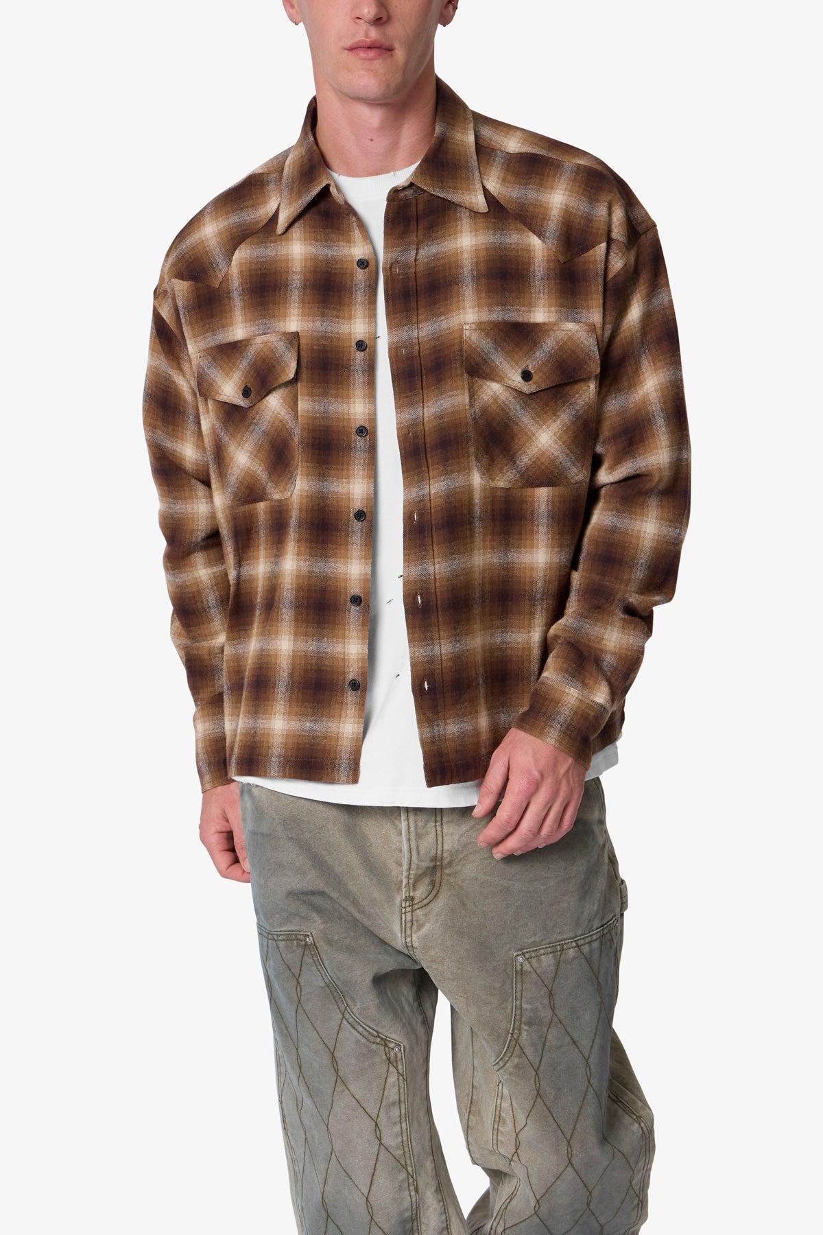 Western Flannel Shirt - Brown Product Image