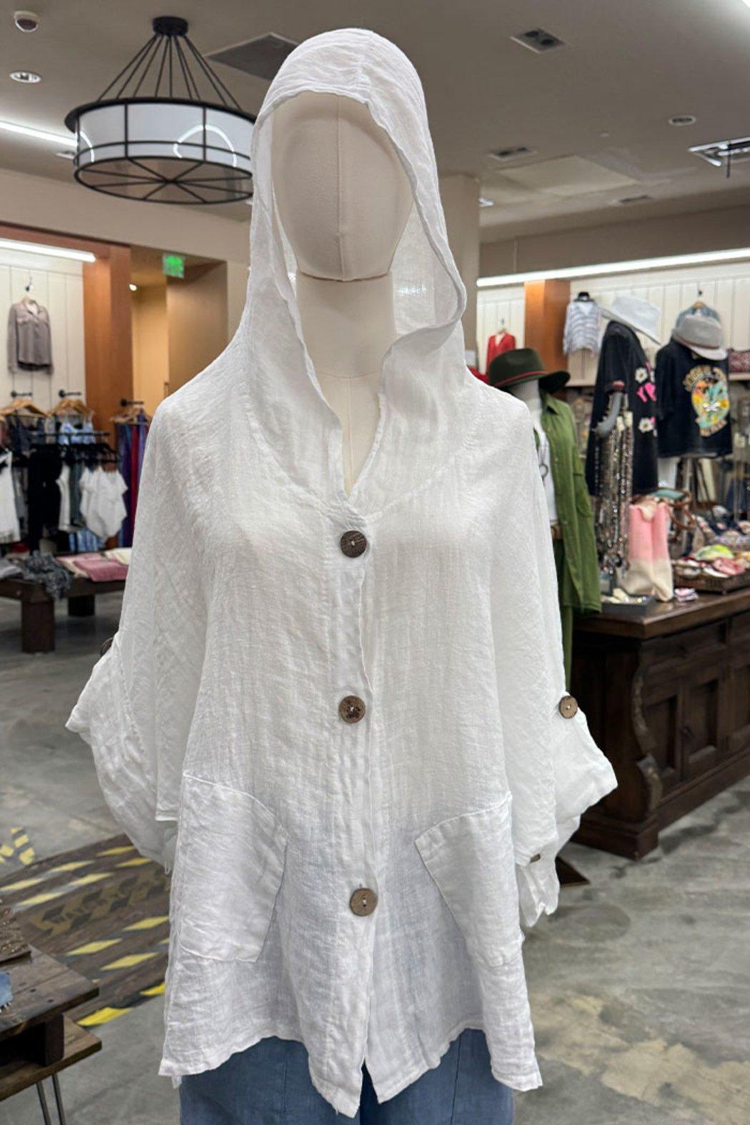 Italian Linen Hooded Shacket Product Image