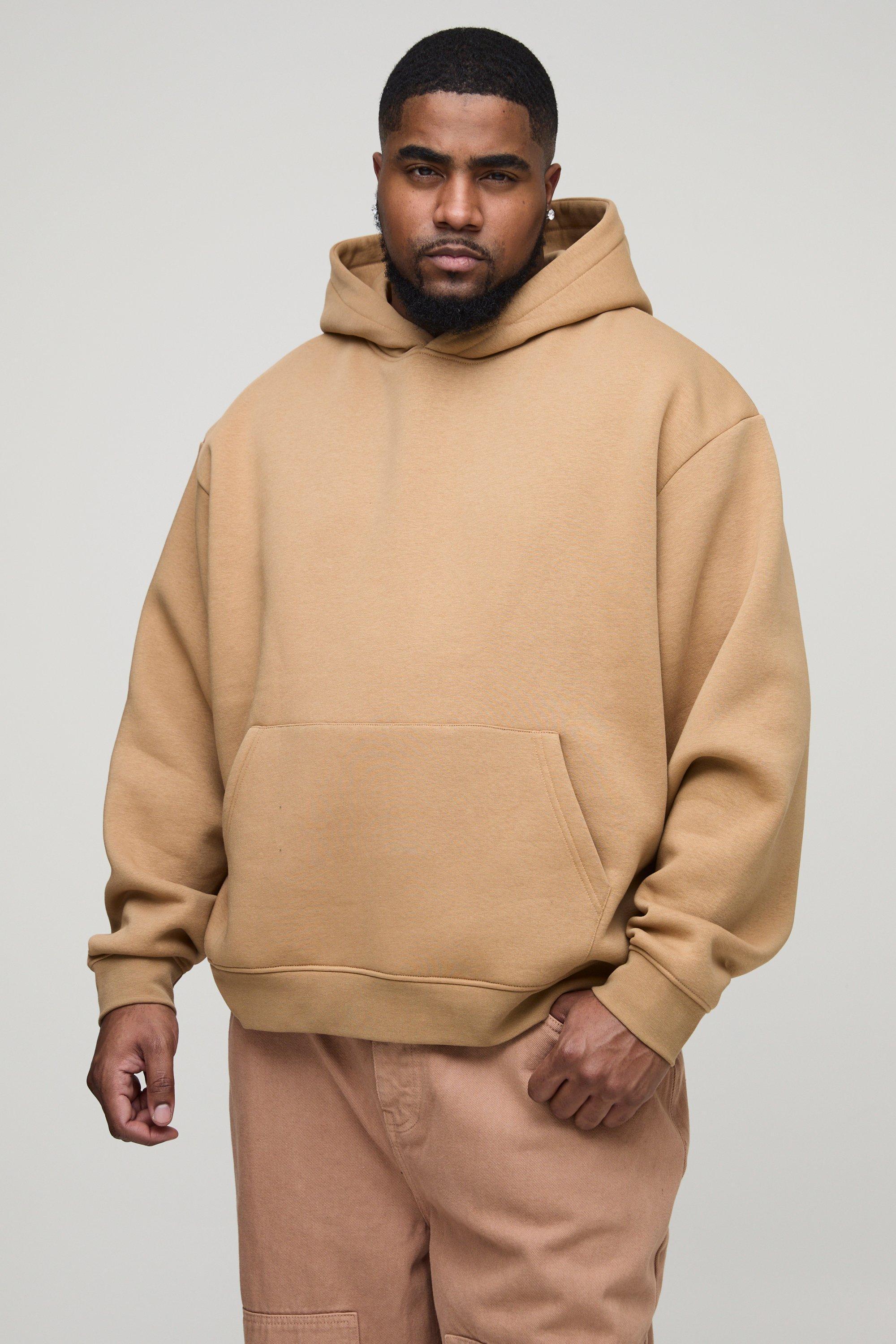 Plus 330GSM Oversized Boxy Basic Hoodie | boohooMAN USA Product Image