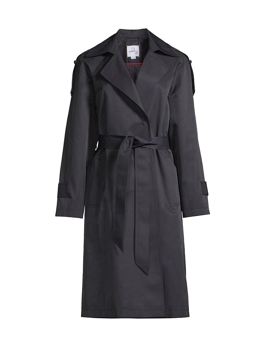 Womens Cotton-Blend Belted Trench Coat Product Image