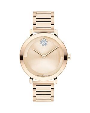 Movado Bold Womens Evolution 2.0 Quartz Analog Off White Leather Strap Watch Product Image