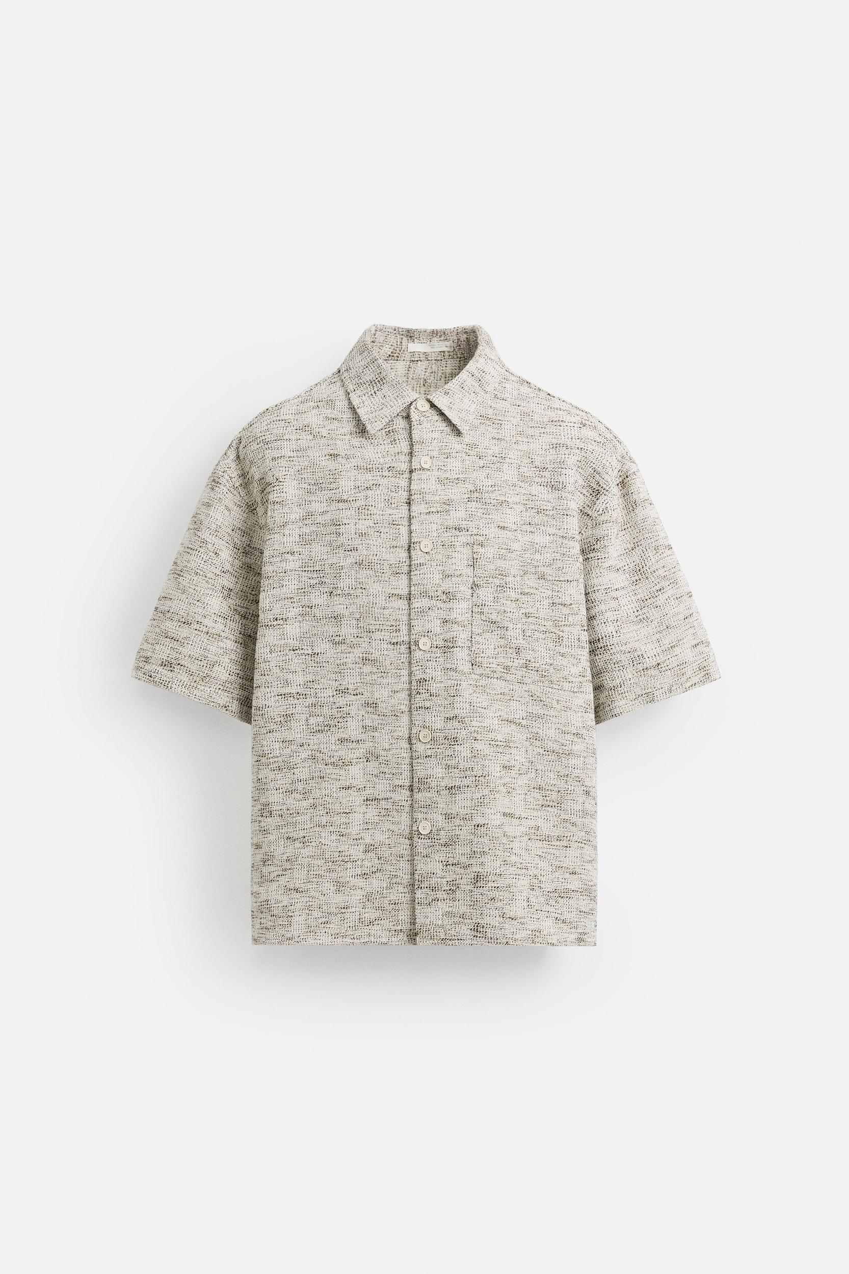CONTRAST TEXTURE OVERSHIRT Product Image