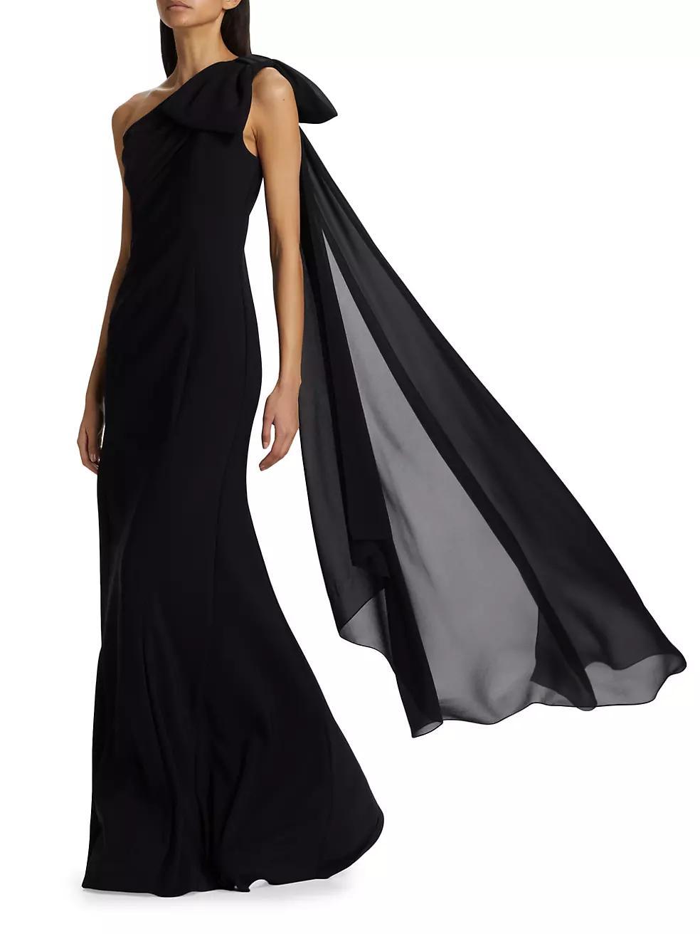 One-Shoulder Cape Gown Product Image