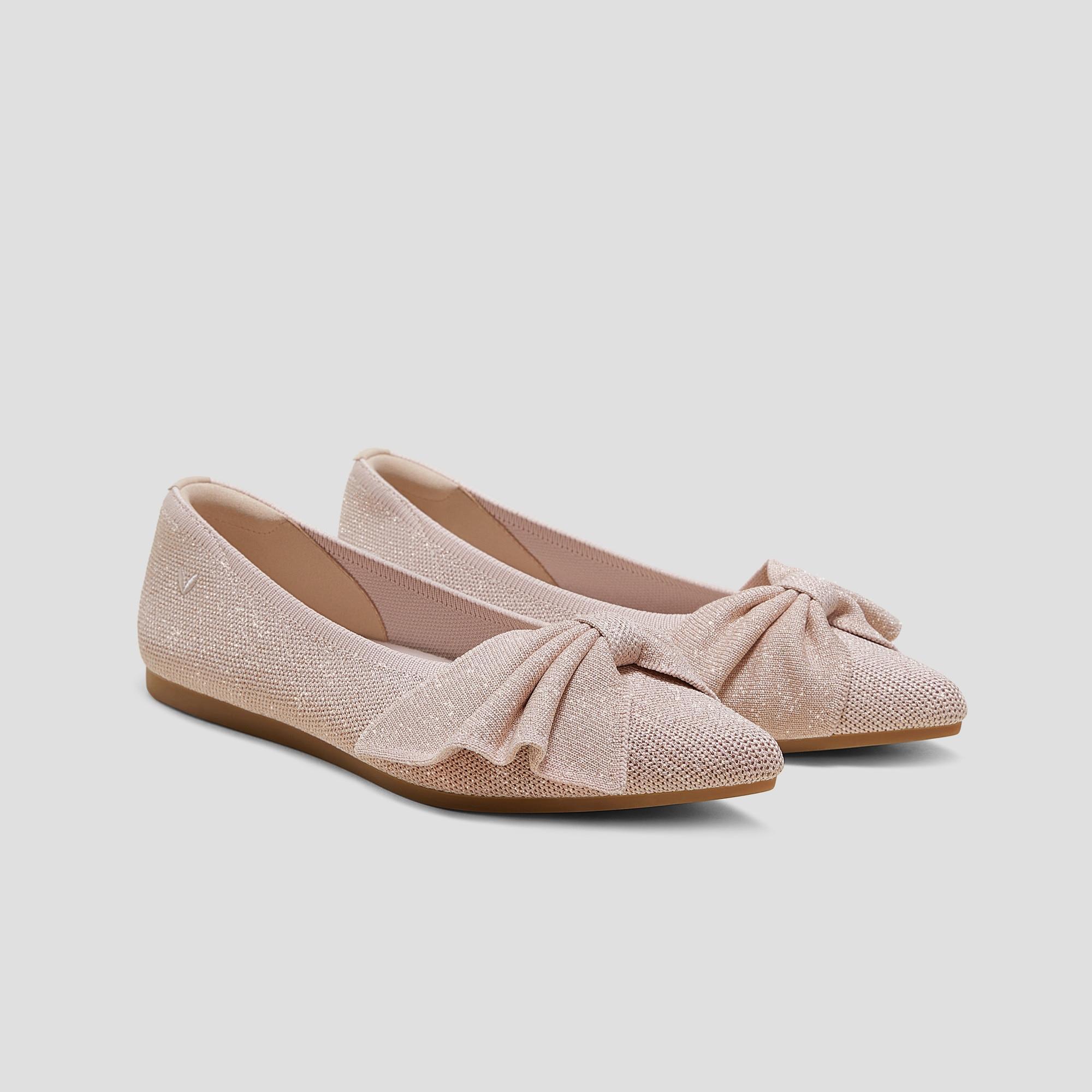 Pointed-Toe Bow Flats (Azura) Product Image