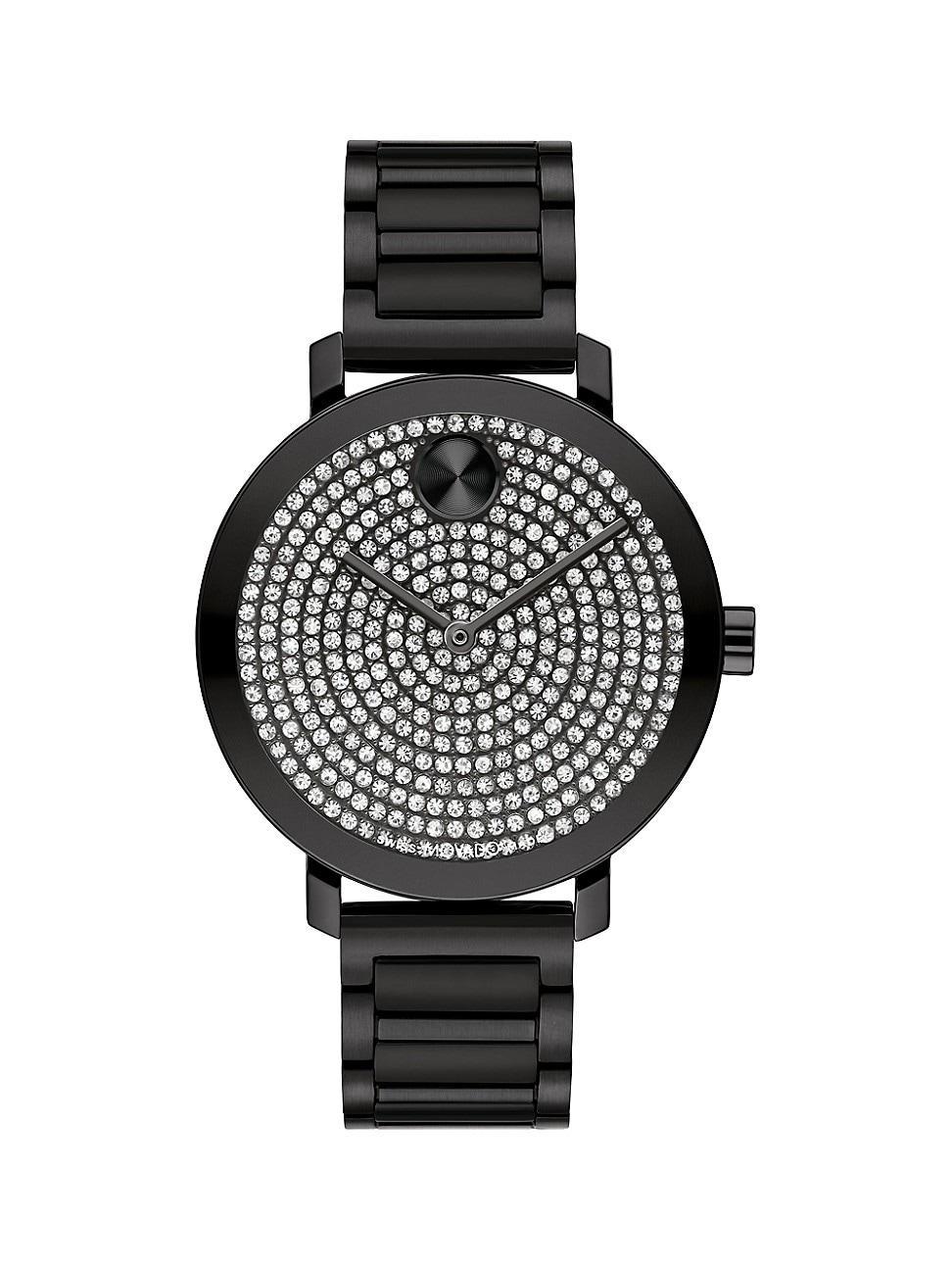 Movado Womens Bold Evolution 2.0 Swiss Quartz Ionic Plated Black Steel Watch 34mm Product Image