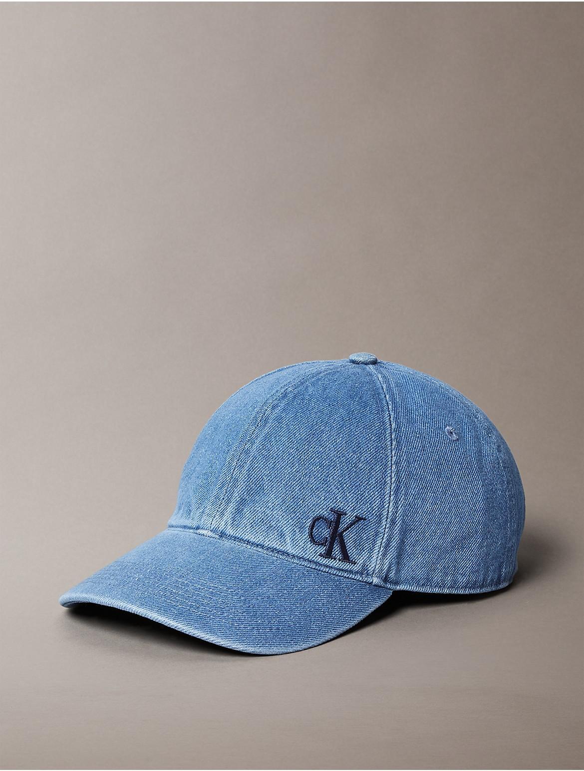 Calvin Klein Mens Washed Denim Embroidered Logo Baseball Cap - Blue Product Image