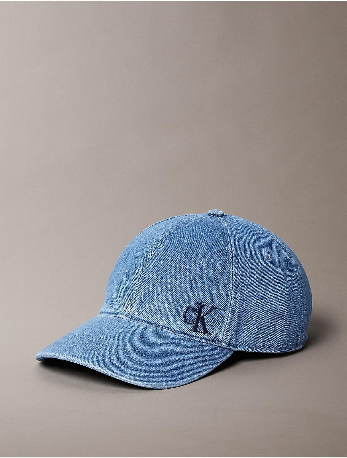 Calvin Klein Mens Washed Denim Embroidered Logo Baseball Cap - Blue Product Image