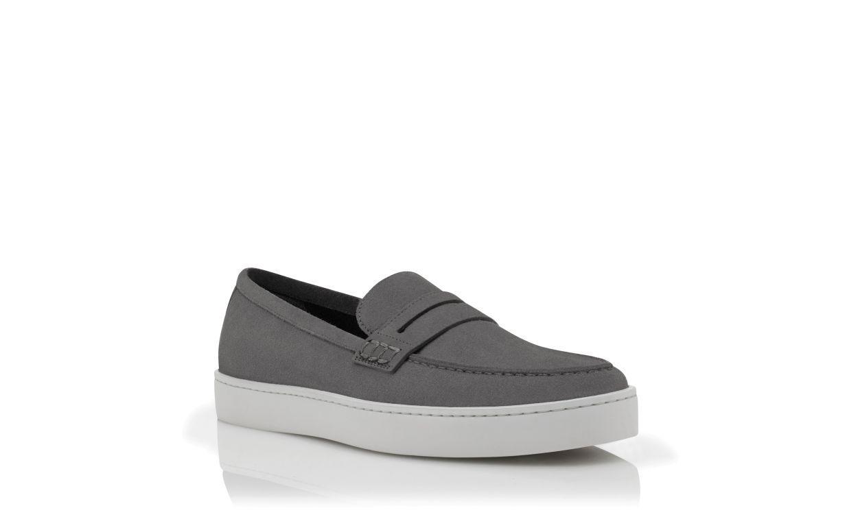 ELLIS Grey Suede Slip On Loafers Product Image