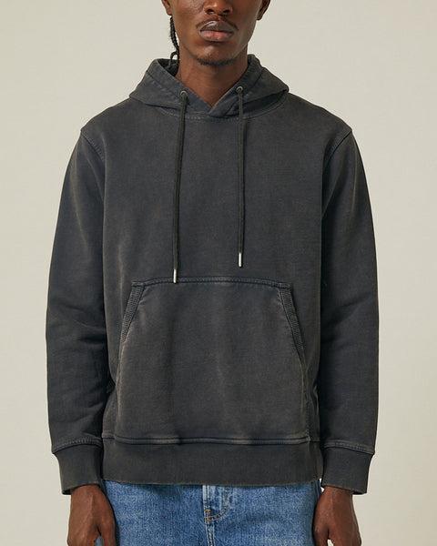 French Terry Hoodie - Washed Black Product Image