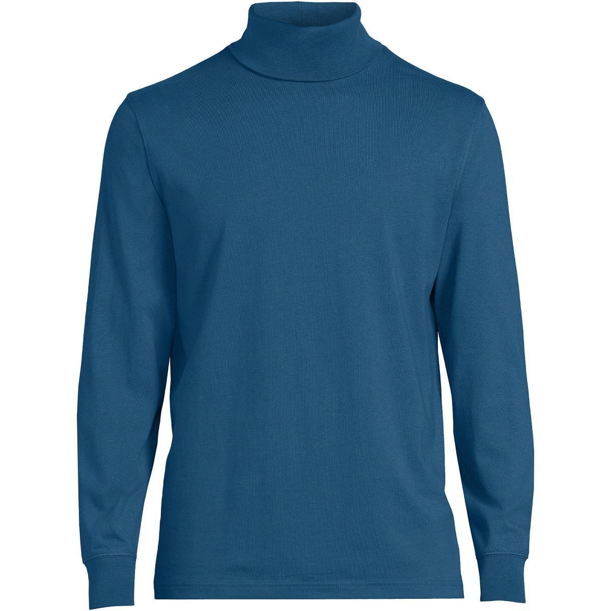 Men's Lands' End Super-T Turtleneck, Size: Large, Dark Grey Heather Product Image