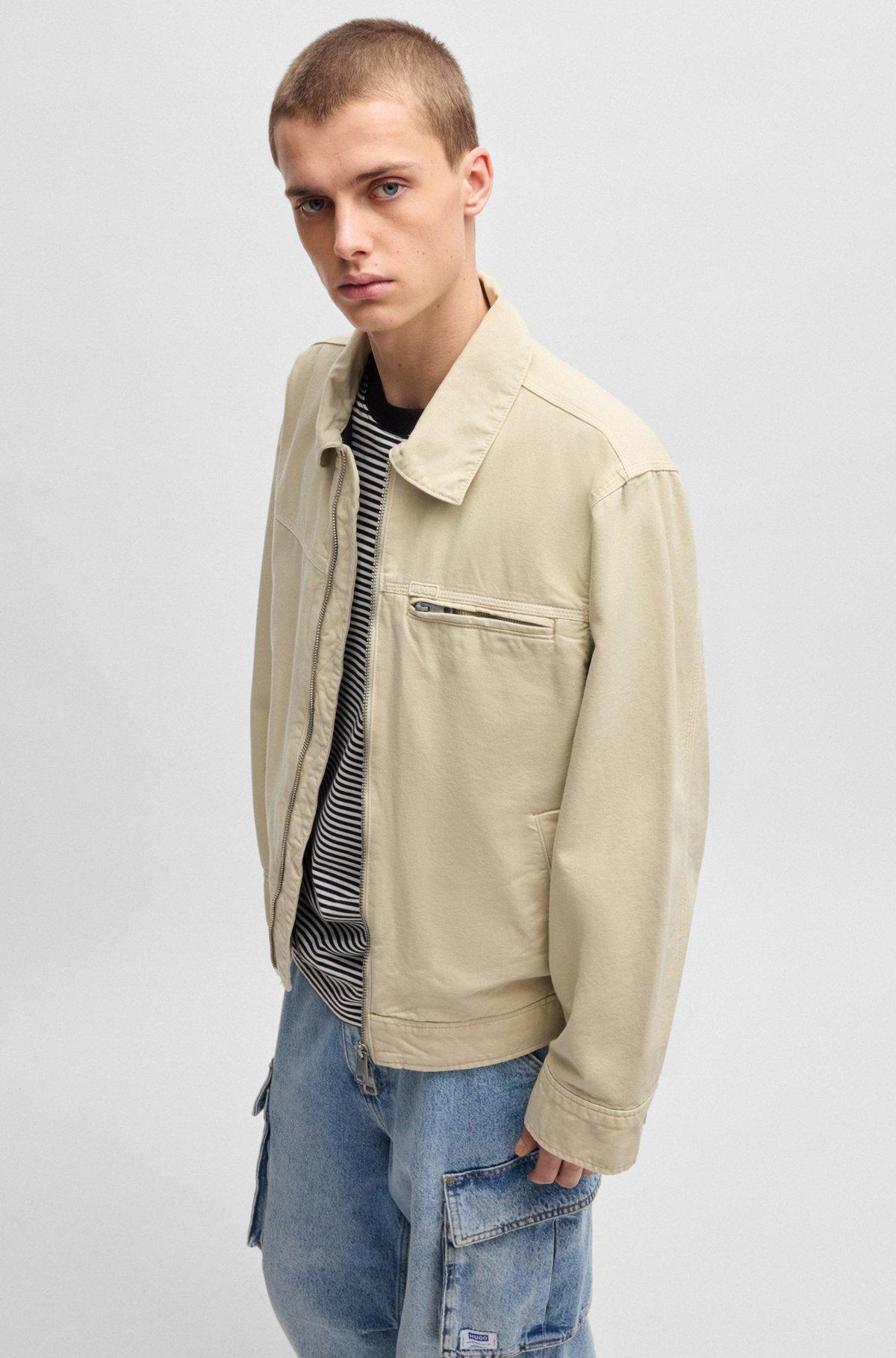 Regular-fit padded jacket in cotton canvas Product Image