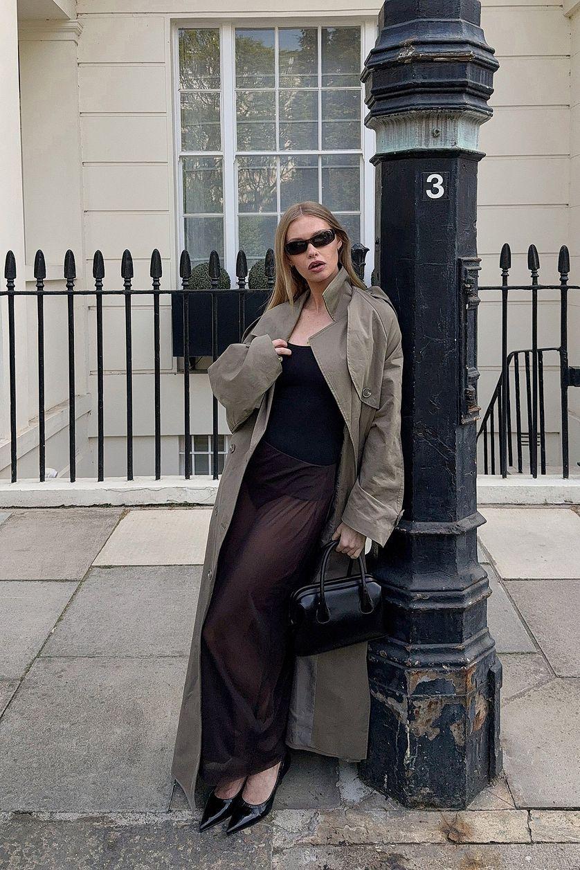 Transparent Mesh Midi Skirt Product Image