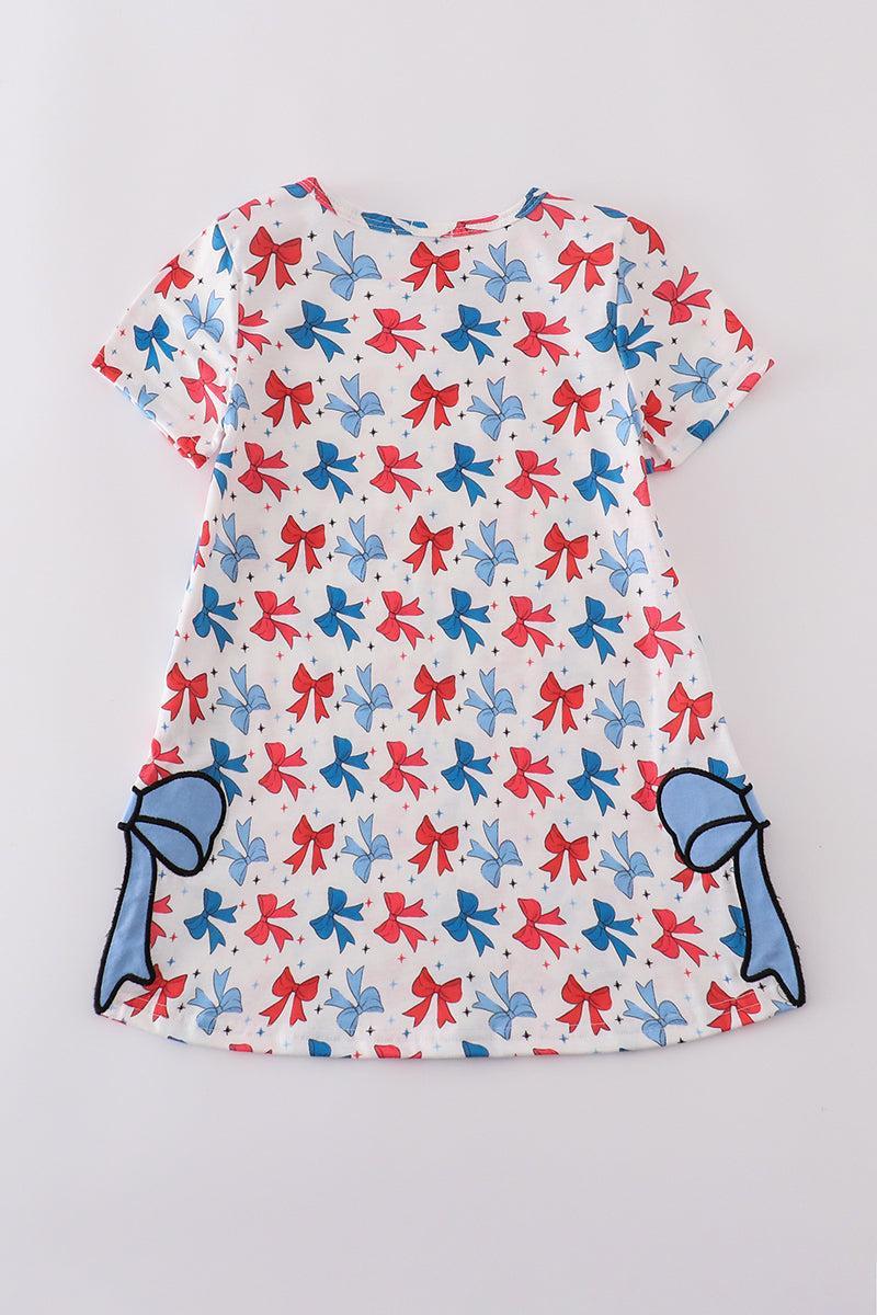 Bow applique print mom&me dress Product Image