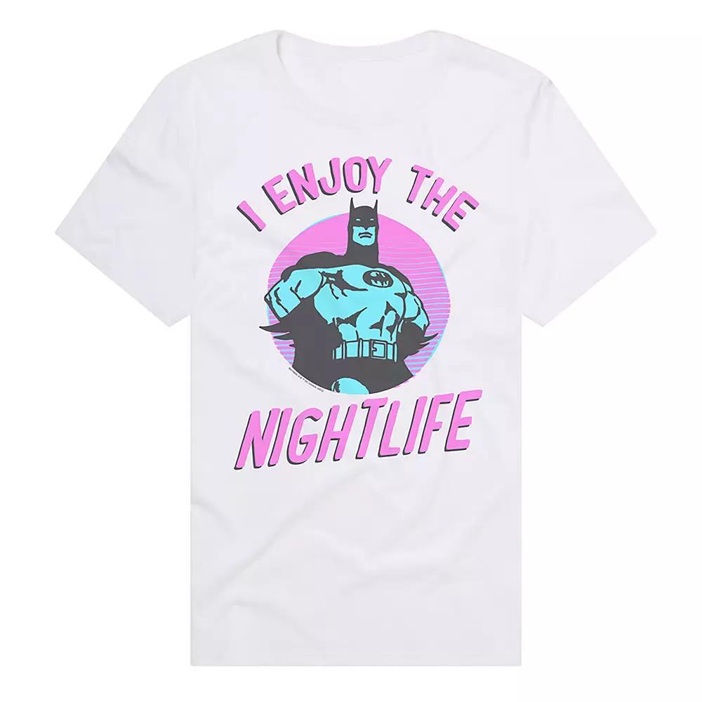 Men's DC Comics Batman "I Enjoy the Nightlife" Graphic Tee, Size: Medium, White Product Image