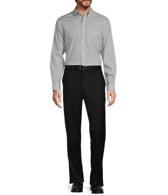 Gold Label Roundtree & Yorke Slim Fit Non-Iron Long Sleeve Square Geometric Print Sport Shirt Product Image