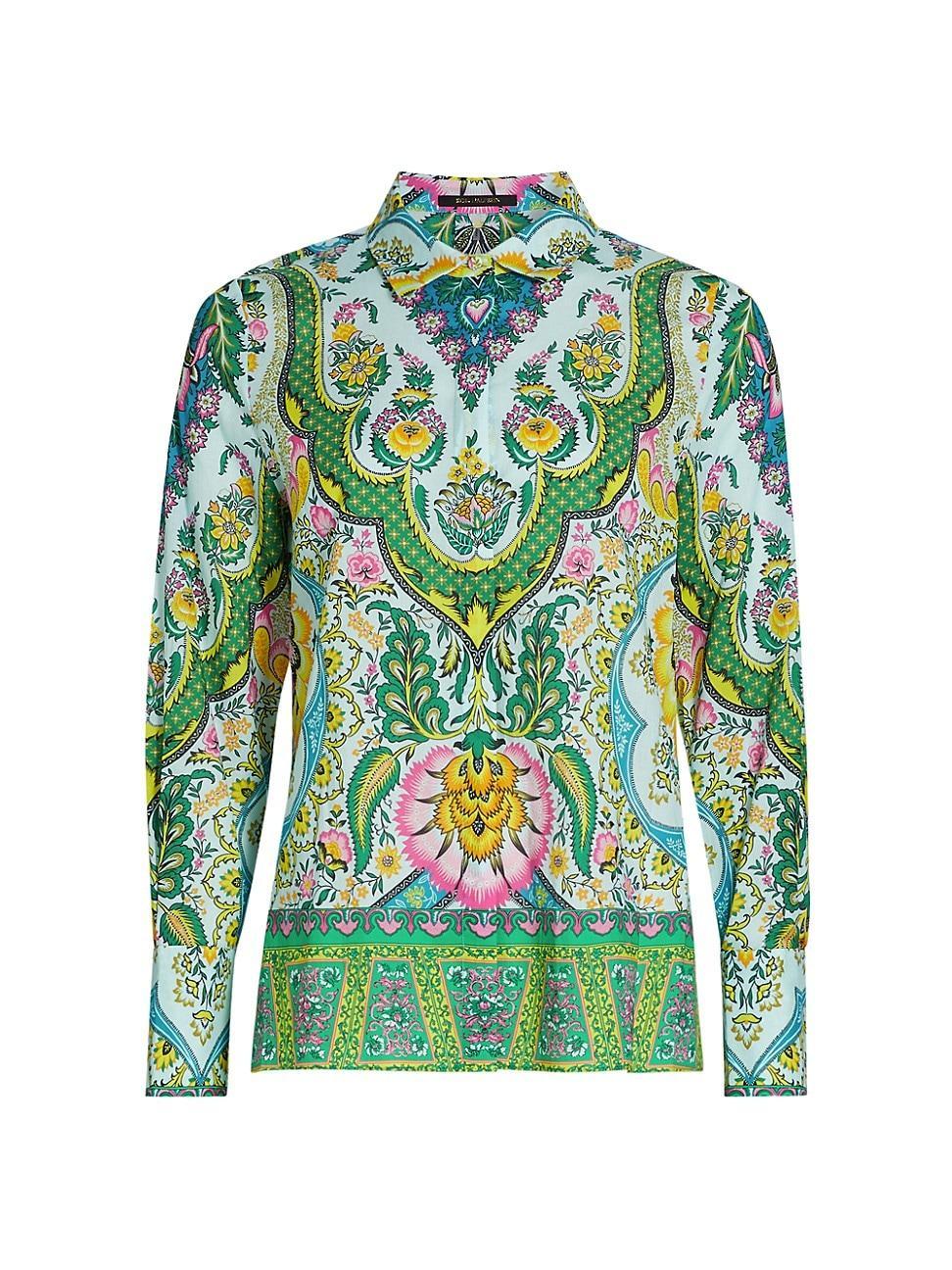 Womens Claire Printed Button-Up Blouse Product Image