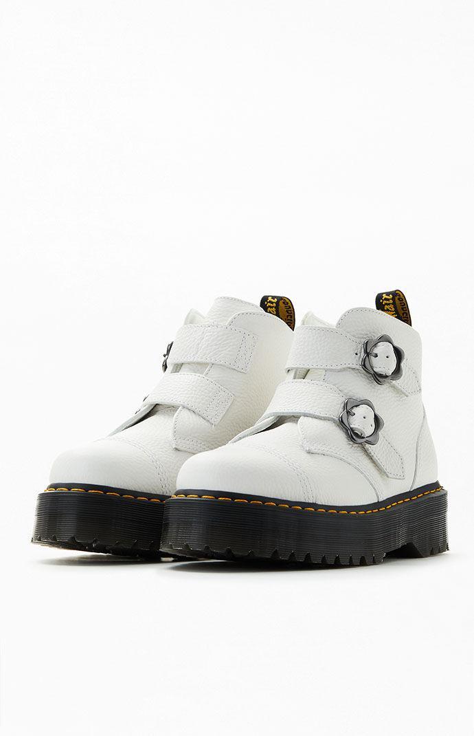 Devon Flower Buckle Leather Platform Boots Product Image