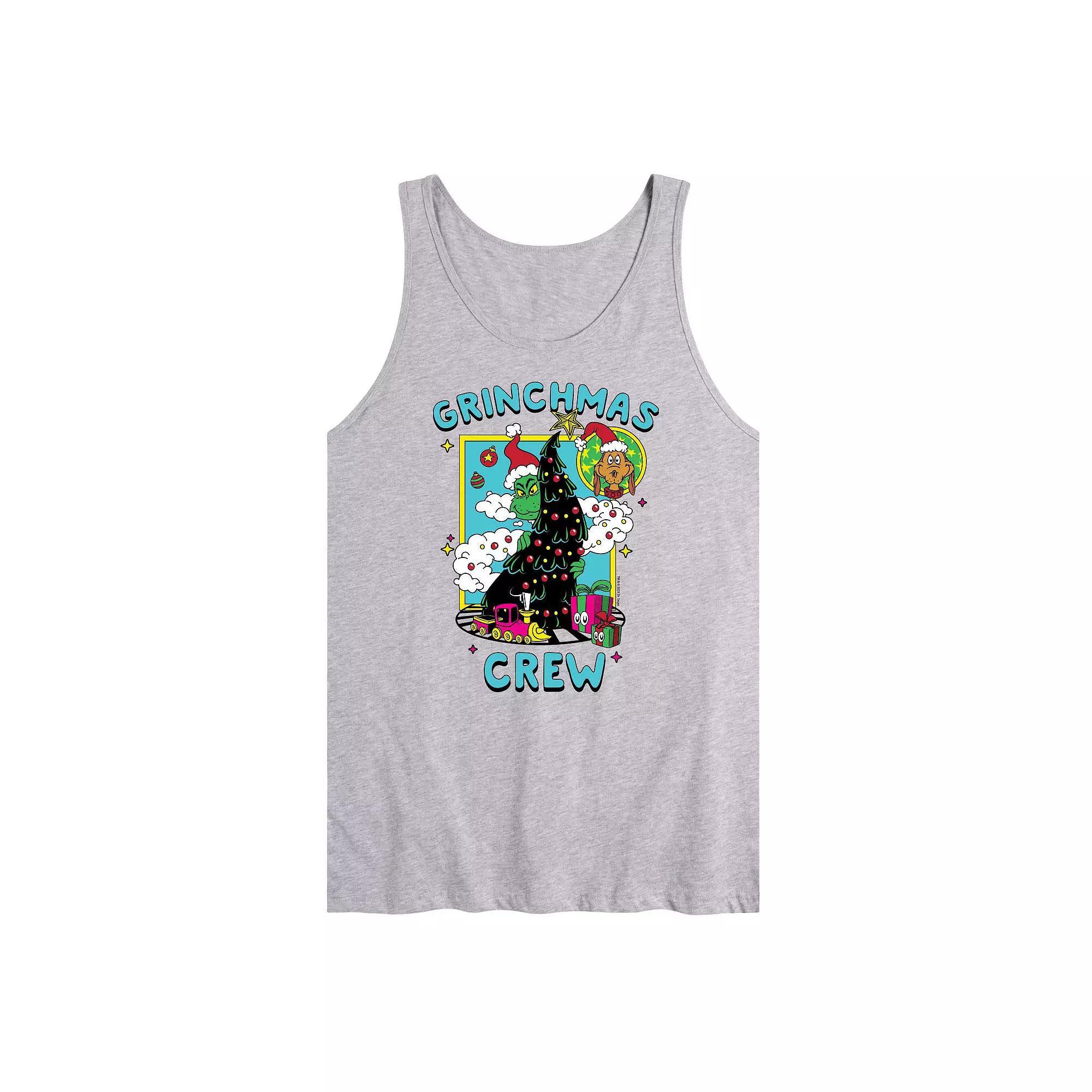 Men's Dr. Seuss The Grinch Grinchmas Crew Graphic Tank Top, Size: Small, Grey Gray Product Image