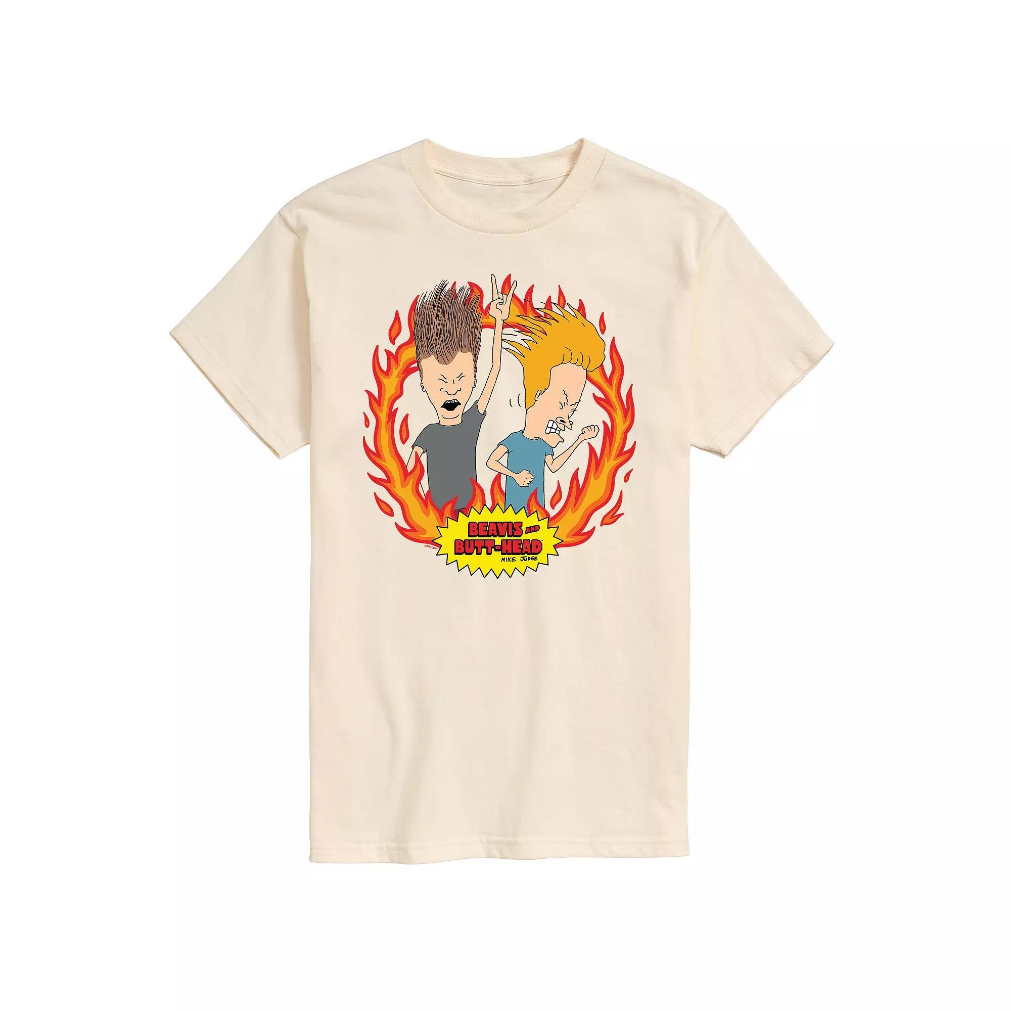 Men's Beavis And Butthead Rock Flames Tee,  Product Image