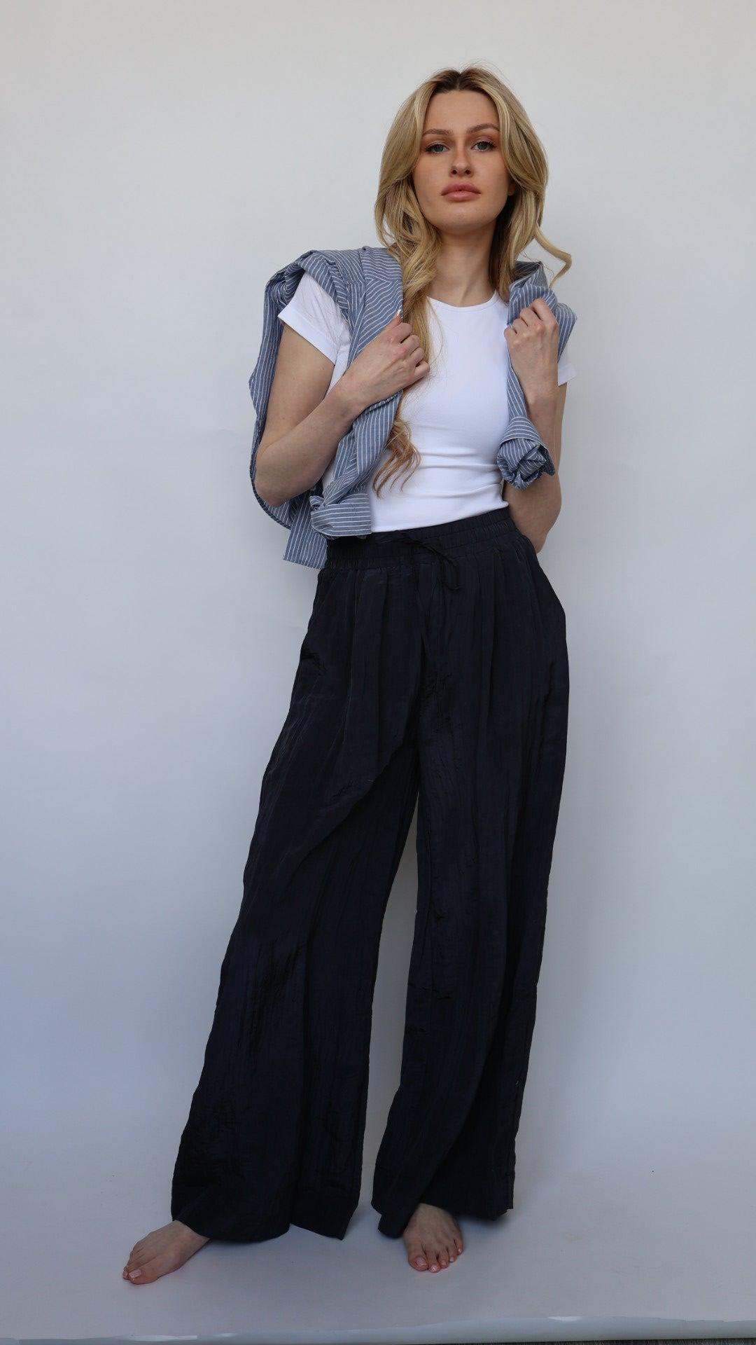 Textured Palazzo Pants Product Image