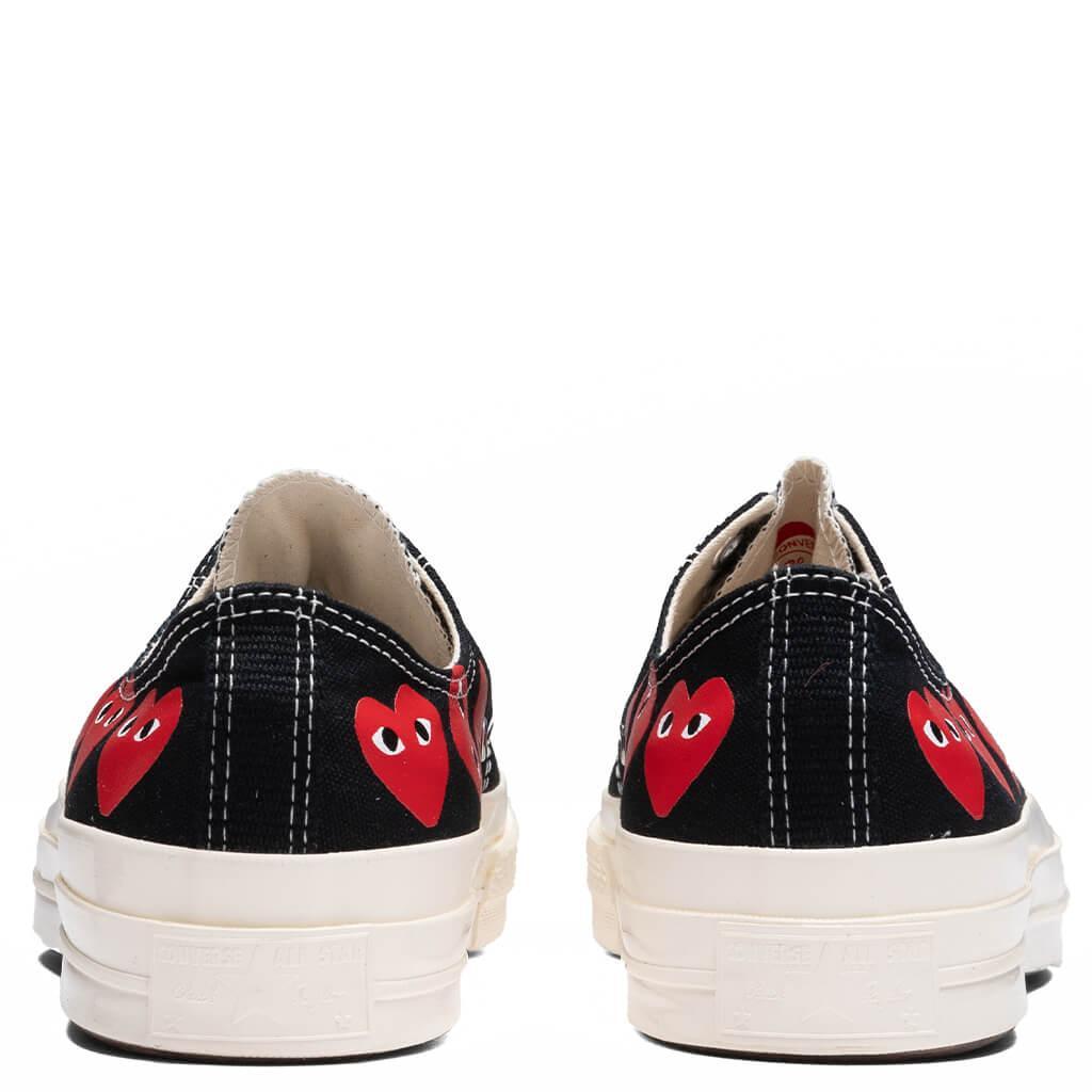 Converse x Comme Des Garcons PLAY All Star Chuck '70 Ox Multi Heart - Black/Red Male Product Image