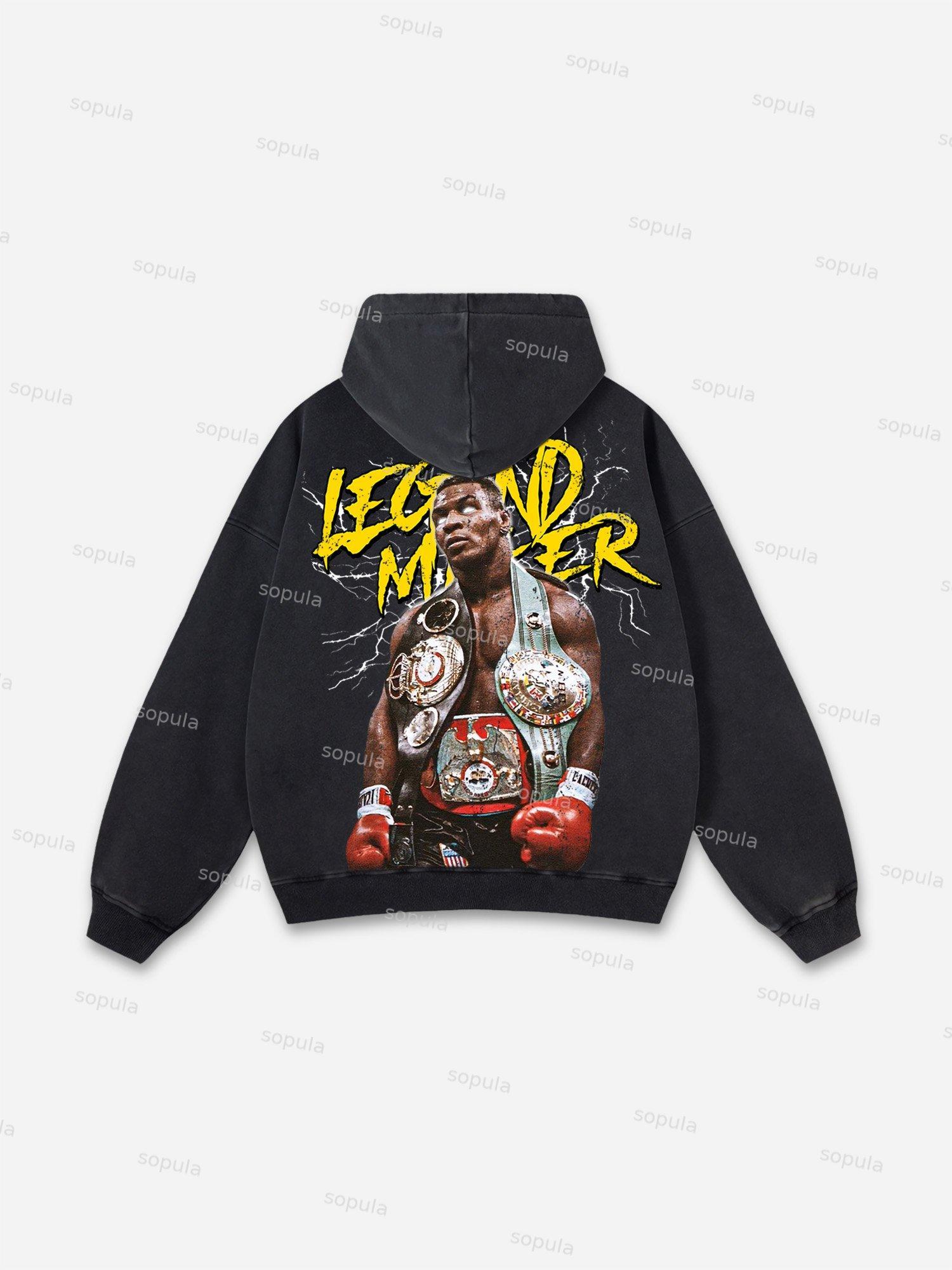 Sopula Tomie Vintage Graphics Washed Distressed Hoodie Product Image