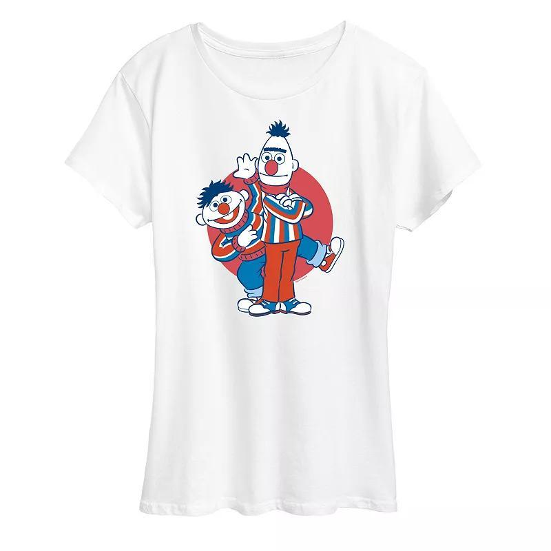 Women's Sesame Street Bert & Ernie USA Graphic Tee, Size: Medium, Beige Product Image