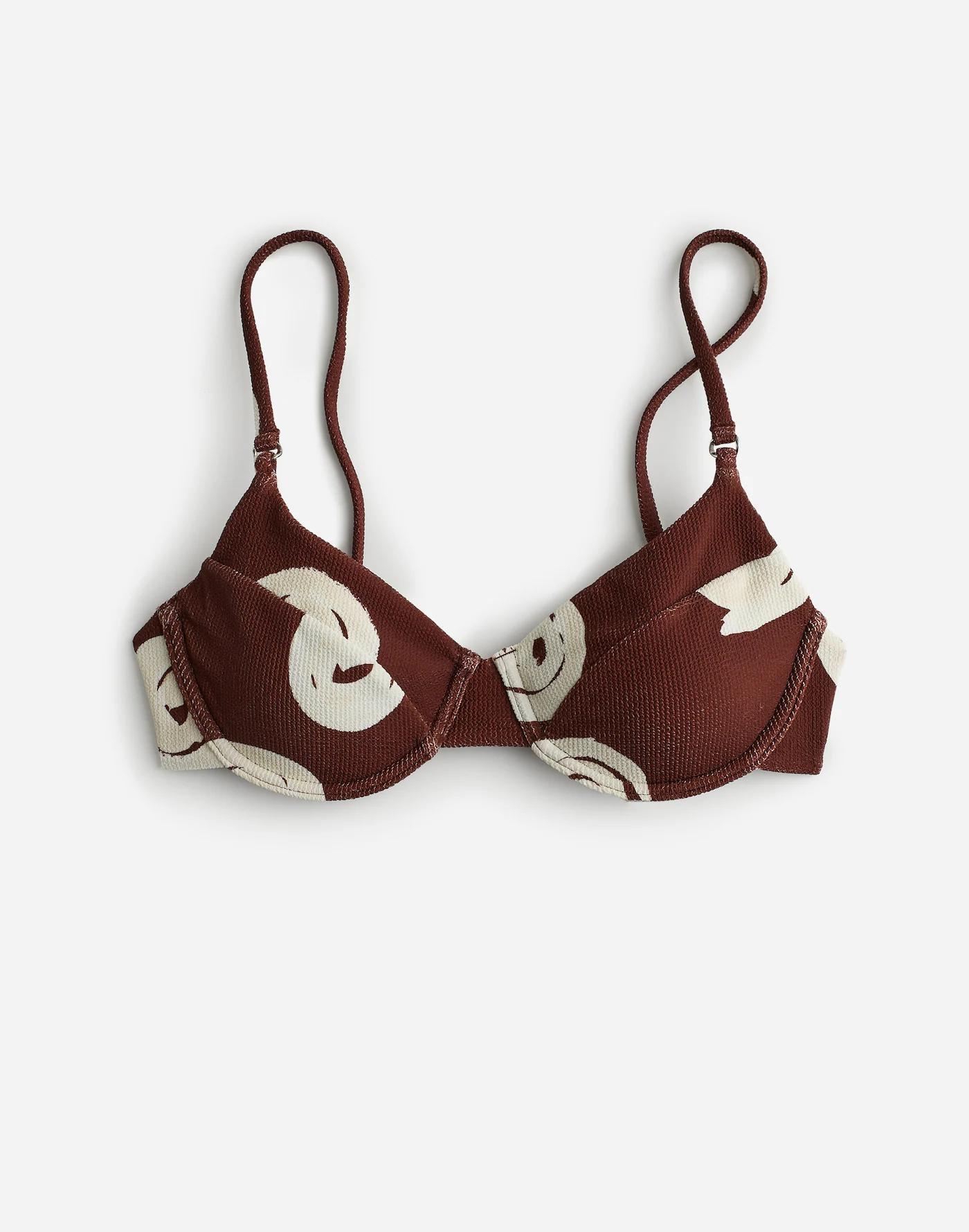 Zulu & Zephyr Cocoa Swirl Textured Balconette Bikini Top Product Image