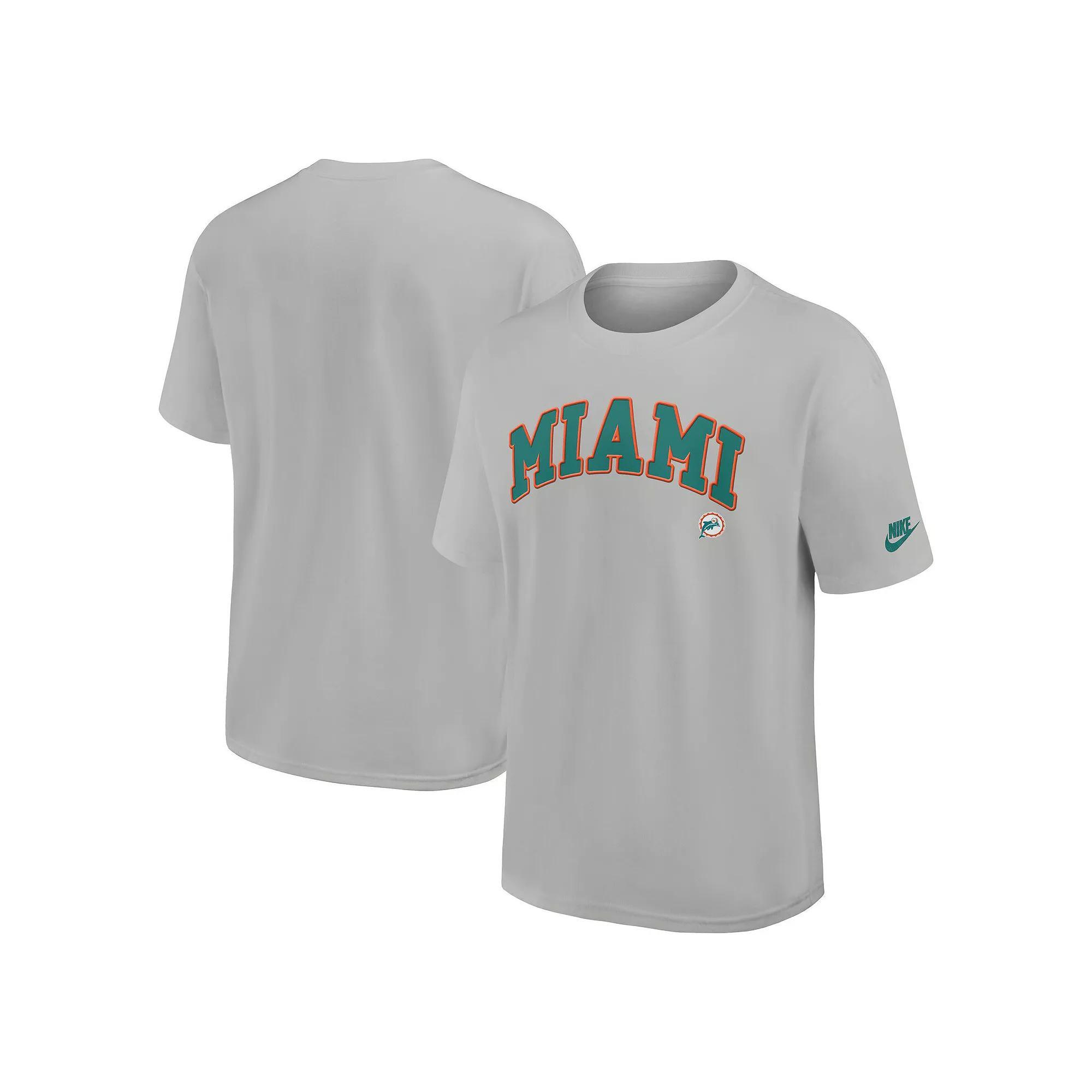 Men's Nike Silver Miami Dolphins Rewind Max90 Statement T-Shirt, Size: Small Product Image