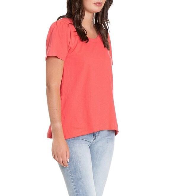 APNY Round Neck Short Sleeve Asymmetrical Hem Top Product Image