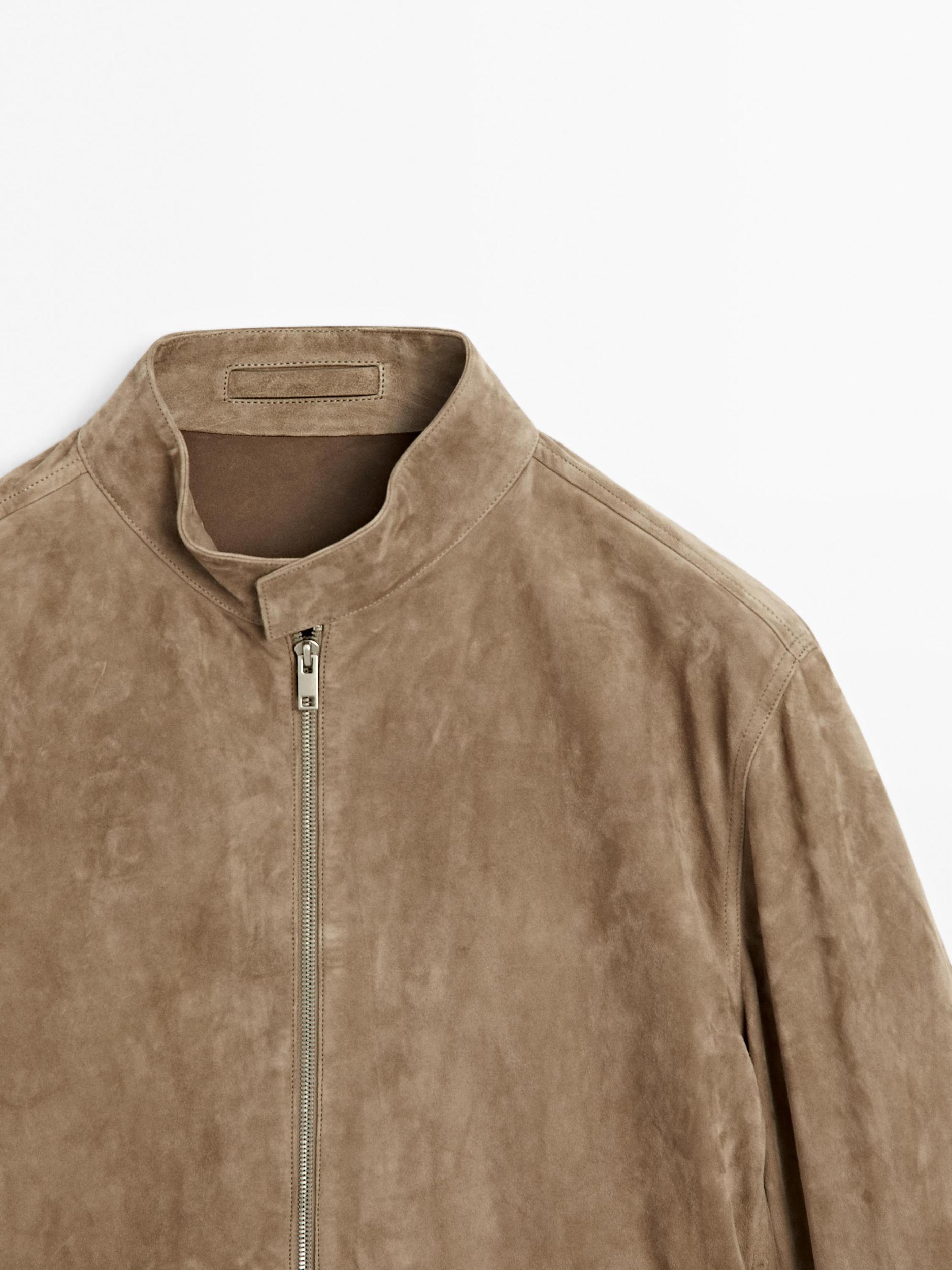 Short suede goatskin jacket Product Image
